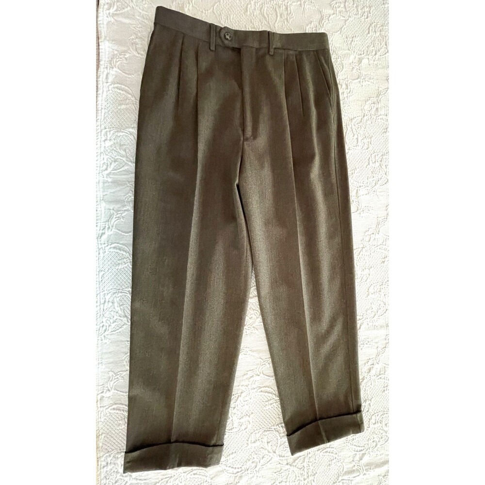 Paul Stuart Hand Tailored Wool Pants Luxury Old Hollywood Mens 34x29